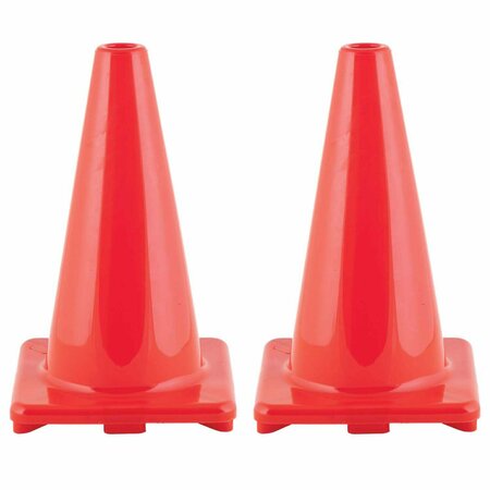 CHAMPION SPORTS Hi-Visibility Flexible Vinyl Cone, Weighted, 18in., Orange, 2PK C18OR